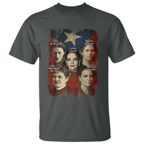 Puerto Rican Heroines T Shirt Boricua Julia Lolita Blanca Mariana Lola Puerto Rico Flag TS11 Dark Heather Print Your Wear