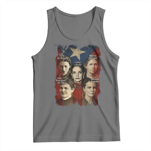 Puerto Rican Heroines Tank Top Boricua Julia Lolita Blanca Mariana Lola Puerto Rico Flag TS11 Black Heather Print Your Wear
