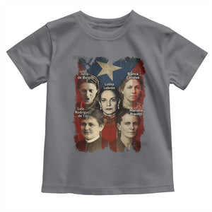 Puerto Rican Heroines Toddler T Shirt Boricua Julia Lolita Blanca Mariana Lola Puerto Rico Flag TS11 Charcoal Print Your Wear