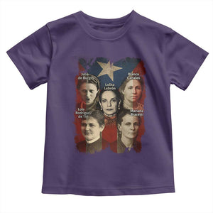 Puerto Rican Heroines Toddler T Shirt Boricua Julia Lolita Blanca Mariana Lola Puerto Rico Flag TS11 Purple Print Your Wear