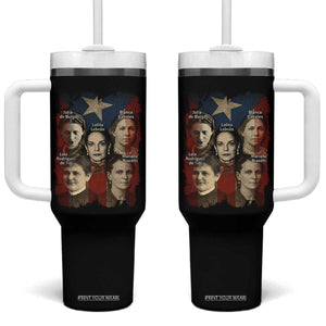 Puerto Rican Heroines Tumbler With Handle Boricua Julia Lolita Blanca Mariana Lola Puerto Rico Flag TS11 One Size: 40 oz Black Print Your Wear
