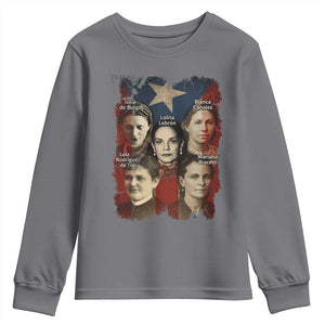 Puerto Rican Heroines Youth Sweatshirt Boricua Julia Lolita Blanca Mariana Lola Puerto Rico Flag TS11 Charcoal Print Your Wear