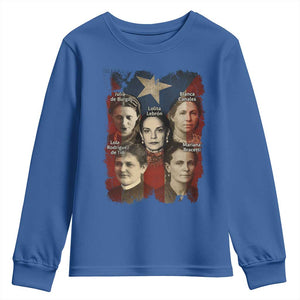 Puerto Rican Heroines Youth Sweatshirt Boricua Julia Lolita Blanca Mariana Lola Puerto Rico Flag TS11 Royal Blue Print Your Wear
