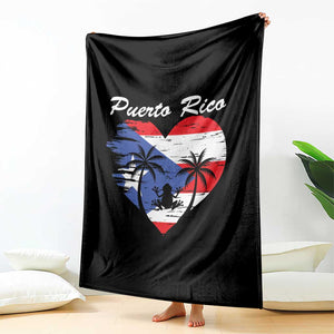 Puerto Rico Throw Blanket Boricua Coqui Frog Vintage Puerto Rican Flag TS11 Print Your Wear