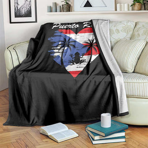 Puerto Rico Throw Blanket Boricua Coqui Frog Vintage Puerto Rican Flag TS11 Print Your Wear