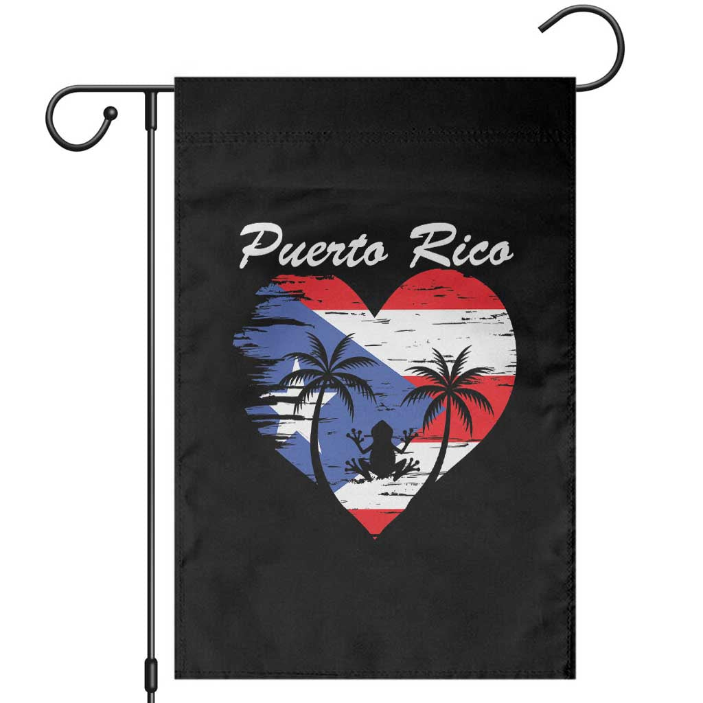 Puerto Rico Garden Flag Boricua Coqui Frog Vintage Puerto Rican Flag TS11 Black Print Your Wear