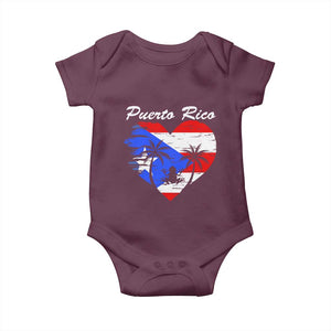 Puerto Rico Baby Onesie Boricua Coqui Frog Vintage Puerto Rican Flag TS11 Maroon Print Your Wear