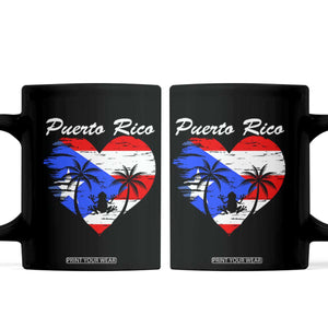 Puerto Rico Coffee Mug Boricua Coqui Frog Vintage Puerto Rican Flag TS11 Black Print Your Wear