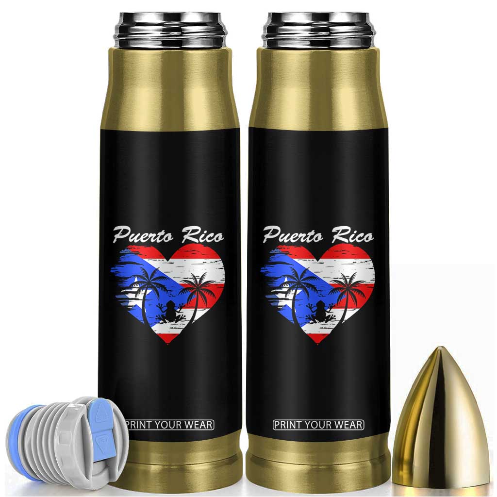 Puerto Rico Bullet Tumbler Boricua Coqui Frog Vintage Puerto Rican Flag TS11 Black Print Your Wear