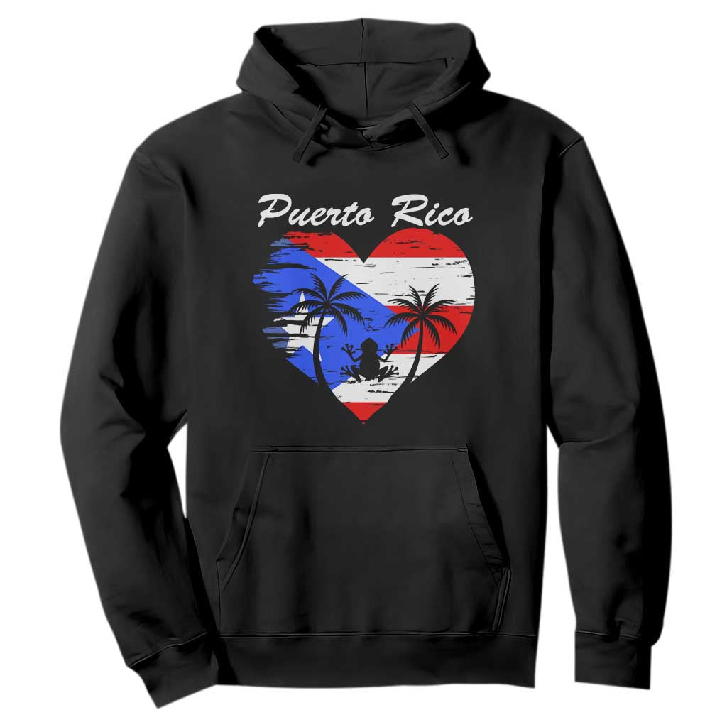 Puerto Rico Hoodie Boricua Coqui Frog Vintage Puerto Rican Flag TS11 Black Print Your Wear