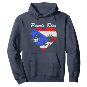 Puerto Rico Hoodie Boricua Coqui Frog Vintage Puerto Rican Flag TS11 Navy Print Your Wear