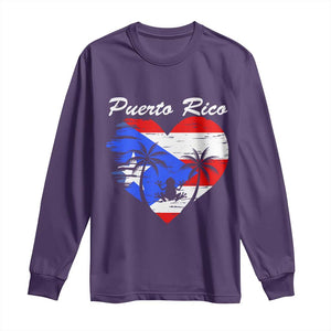 Puerto Rico Long Sleeve Shirt Boricua Coqui Frog Vintage Puerto Rican Flag TS11 Purple Print Your Wear