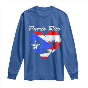 Puerto Rico Long Sleeve Shirt Boricua Coqui Frog Vintage Puerto Rican Flag TS11 Royal Blue Print Your Wear