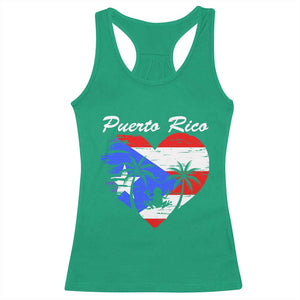 Puerto Rico Racerback Tank Top Boricua Coqui Frog Vintage Puerto Rican Flag TS11 Irish Green Print Your Wear