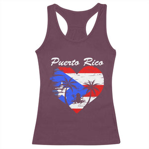 Puerto Rico Racerback Tank Top Boricua Coqui Frog Vintage Puerto Rican Flag TS11 Maroon Print Your Wear