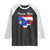 Puerto Rico Raglan Shirt Boricua Coqui Frog Vintage Puerto Rican Flag - Print Your Wear