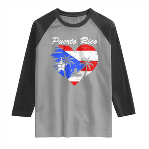 Puerto Rico Raglan Shirt Boricua Coqui Frog Vintage Puerto Rican Flag TS11 Sport Gray Black Print Your Wear