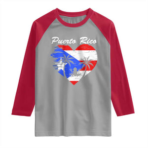 Puerto Rico Raglan Shirt Boricua Coqui Frog Vintage Puerto Rican Flag TS11 Sport Gray Red Print Your Wear