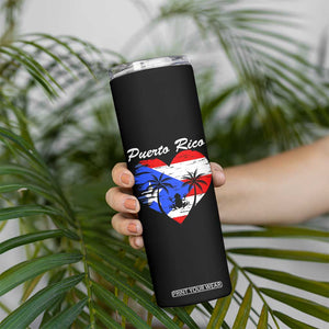 Puerto Rico Skinny Tumbler Boricua Coqui Frog Vintage Puerto Rican Flag TS11 Print Your Wear