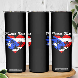 Puerto Rico Skinny Tumbler Boricua Coqui Frog Vintage Puerto Rican Flag TS11 Print Your Wear