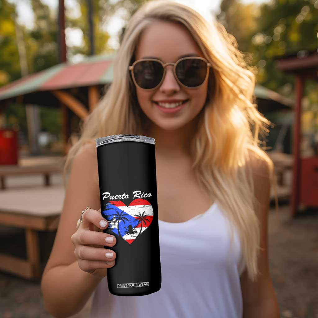 Puerto Rico Skinny Tumbler Boricua Coqui Frog Vintage Puerto Rican Flag TS11 Print Your Wear