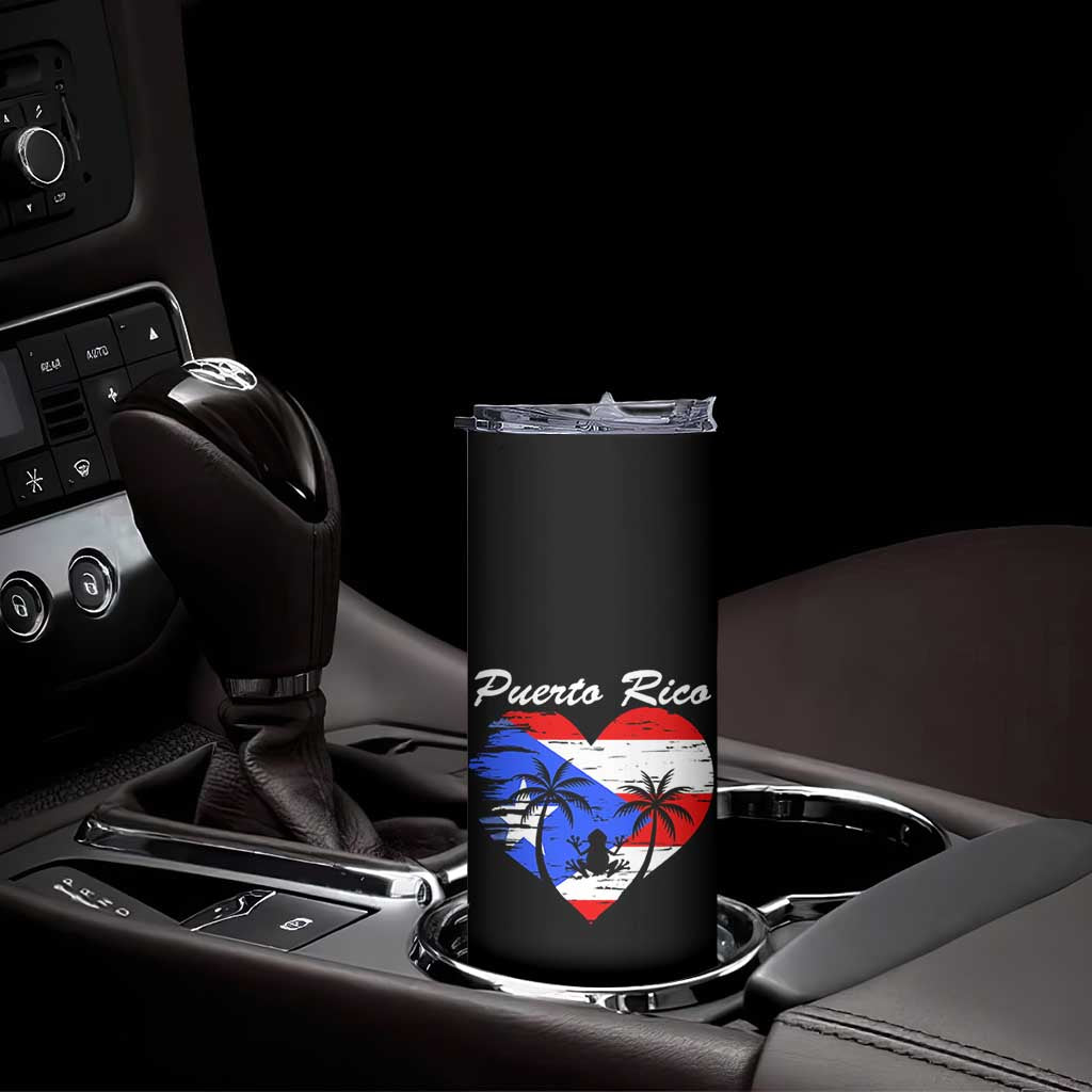 Puerto Rico Skinny Tumbler Boricua Coqui Frog Vintage Puerto Rican Flag TS11 Print Your Wear