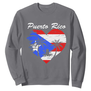 Puerto Rico Sweatshirt Boricua Coqui Frog Vintage Puerto Rican Flag TS11 Charcoal Print Your Wear
