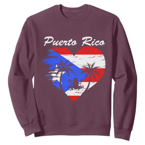 Puerto Rico Sweatshirt Boricua Coqui Frog Vintage Puerto Rican Flag TS11 Maroon Print Your Wear