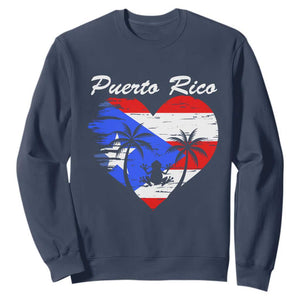Puerto Rico Sweatshirt Boricua Coqui Frog Vintage Puerto Rican Flag TS11 Navy Print Your Wear
