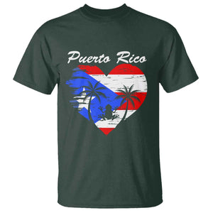 Puerto Rico T Shirt Boricua Coqui Frog Vintage Puerto Rican Flag TS11 Dark Forest Green Print Your Wear