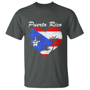 Puerto Rico T Shirt Boricua Coqui Frog Vintage Puerto Rican Flag TS11 Dark Heather Print Your Wear