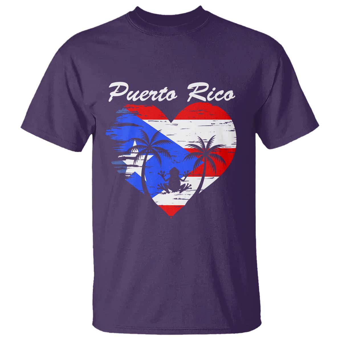 Puerto Rico T Shirt Boricua Coqui Frog Vintage Puerto Rican Flag TS11 Purple Print Your Wear
