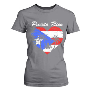 Puerto Rico T Shirt For Women Boricua Coqui Frog Vintage Puerto Rican Flag TS11 Charcoal Print Your Wear