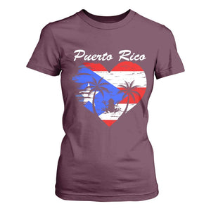 Puerto Rico T Shirt For Women Boricua Coqui Frog Vintage Puerto Rican Flag TS11 Maroon Print Your Wear