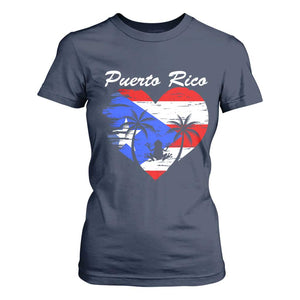 Puerto Rico T Shirt For Women Boricua Coqui Frog Vintage Puerto Rican Flag TS11 Navy Print Your Wear