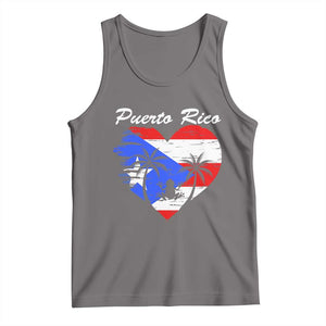 Puerto Rico Tank Top Boricua Coqui Frog Vintage Puerto Rican Flag TS11 Deep Heather Print Your Wear