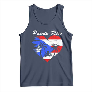 Puerto Rico Tank Top Boricua Coqui Frog Vintage Puerto Rican Flag TS11 Navy Print Your Wear