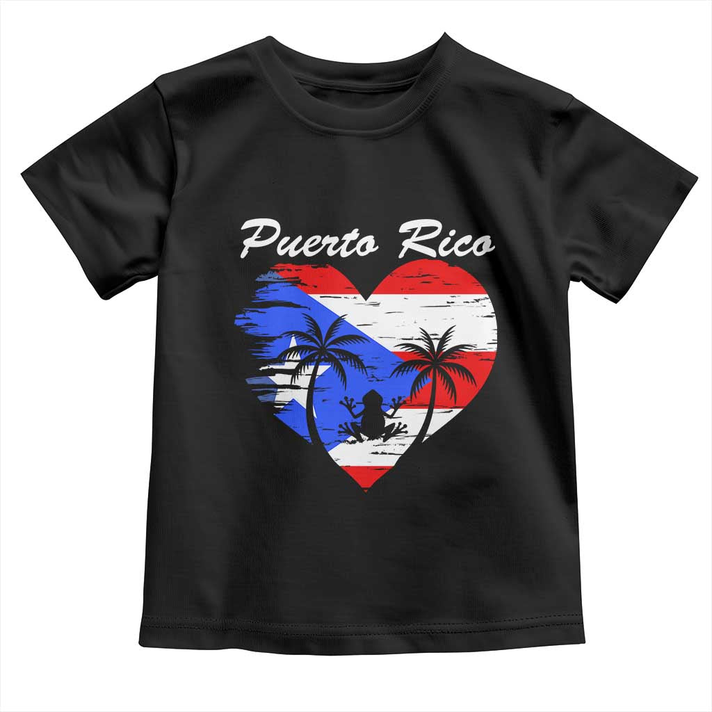 Puerto Rico Toddler T Shirt Boricua Coqui Frog Vintage Puerto Rican Flag - Print Your Wear