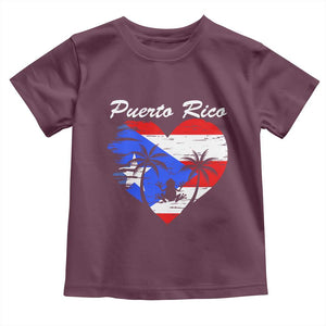 Puerto Rico Toddler T Shirt Boricua Coqui Frog Vintage Puerto Rican Flag TS11 Maroon Print Your Wear