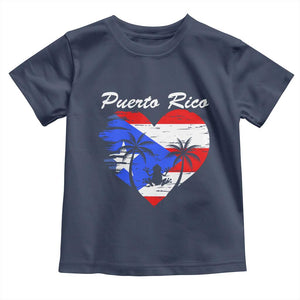 Puerto Rico Toddler T Shirt Boricua Coqui Frog Vintage Puerto Rican Flag TS11 Navy Print Your Wear