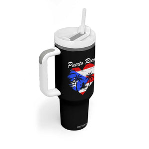 Puerto Rico Tumbler With Handle Boricua Coqui Frog Vintage Puerto Rican Flag TS11 Print Your Wear