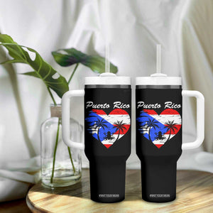 Puerto Rico Tumbler With Handle Boricua Coqui Frog Vintage Puerto Rican Flag TS11 Print Your Wear