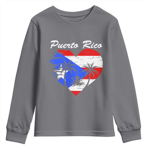 Puerto Rico Youth Sweatshirt Boricua Coqui Frog Vintage Puerto Rican Flag TS11 Charcoal Print Your Wear