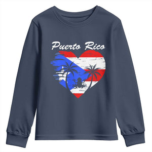 Puerto Rico Youth Sweatshirt Boricua Coqui Frog Vintage Puerto Rican Flag TS11 Navy Print Your Wear