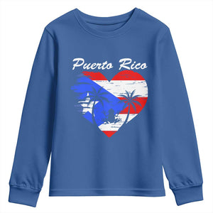 Puerto Rico Youth Sweatshirt Boricua Coqui Frog Vintage Puerto Rican Flag TS11 Royal Blue Print Your Wear