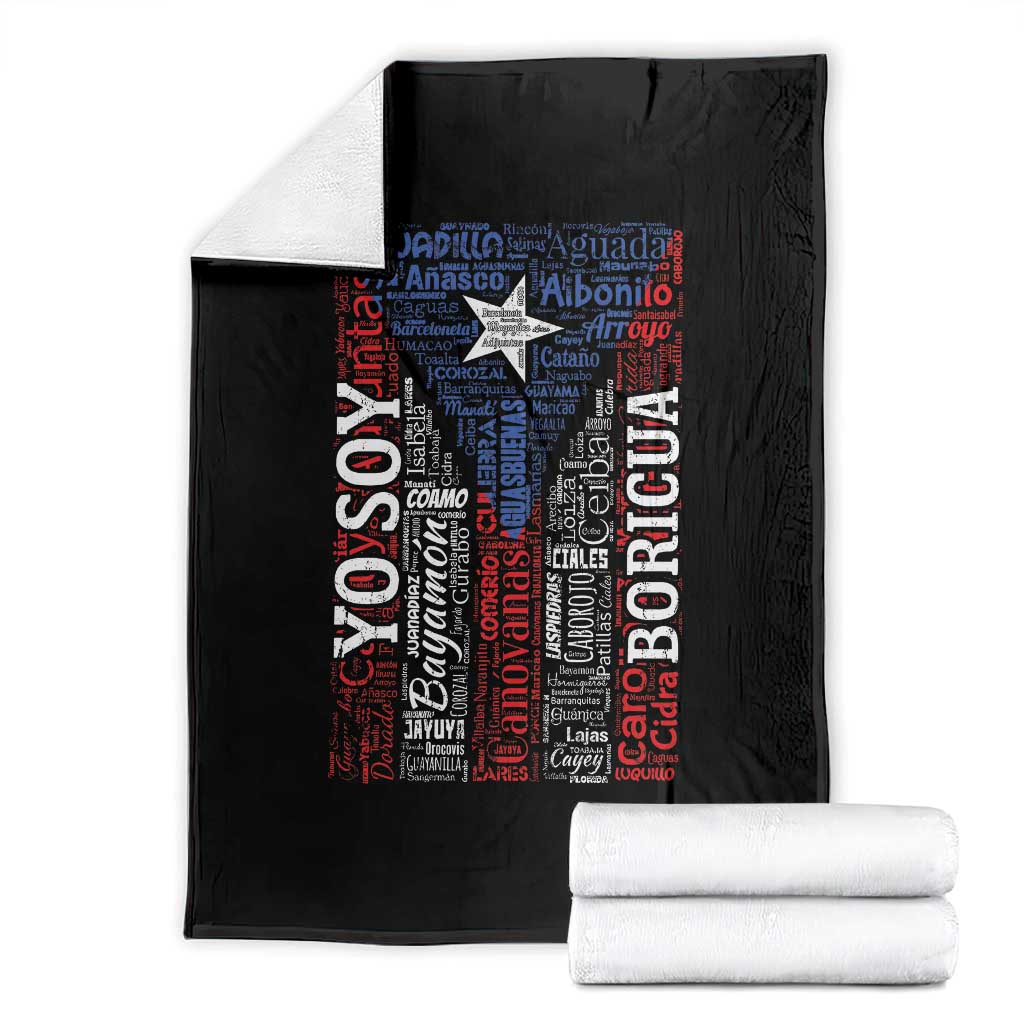 Puerto Rican Flag Puerto Rico Towns And Cities Throw Blanket TS11 Black Print Your Wear
