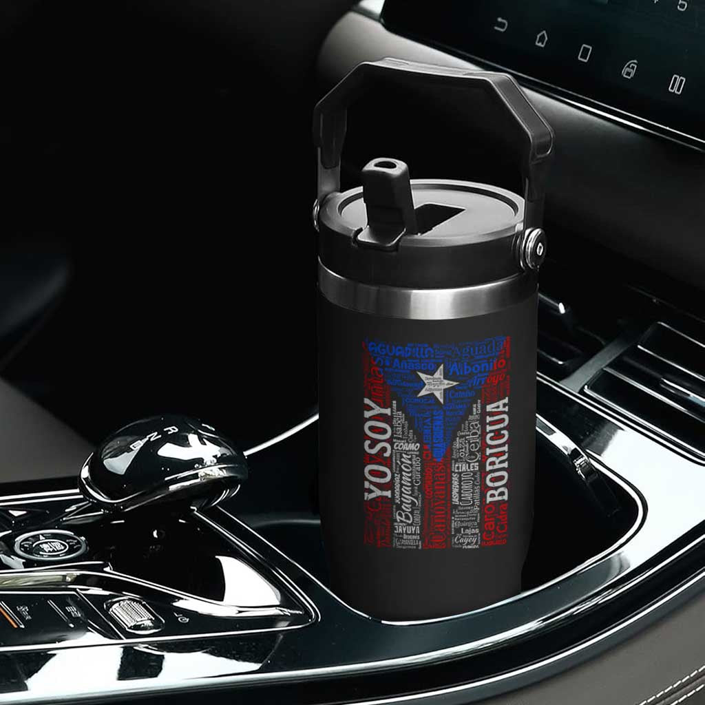 Puerto Rican Flag Puerto Rico Towns And Cities Flip Straw Tumbler TS11 Print Your Wear