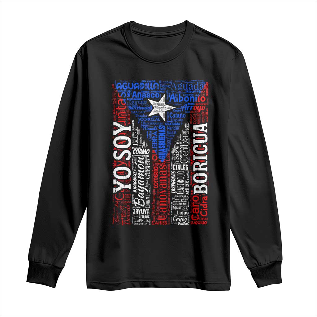 Puerto Rican Flag Puerto Rico Towns And Cities Long Sleeve Shirt TS11 Black Print Your Wear