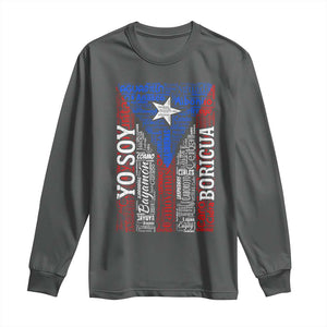 Puerto Rican Flag Puerto Rico Towns And Cities Long Sleeve Shirt TS11 Dark Heather Print Your Wear