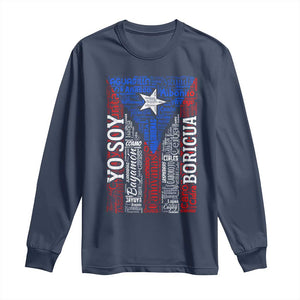 Puerto Rican Flag Puerto Rico Towns And Cities Long Sleeve Shirt TS11 Navy Print Your Wear